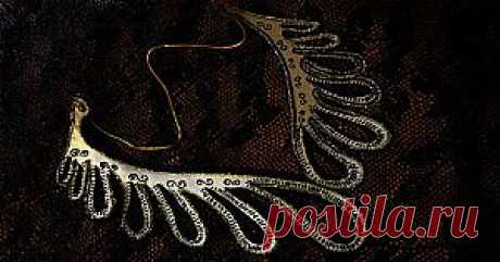 Колье « Восточные огурцы» в технике гильоширование |Горячие кружева. Гильоширование или выжигание по ткани