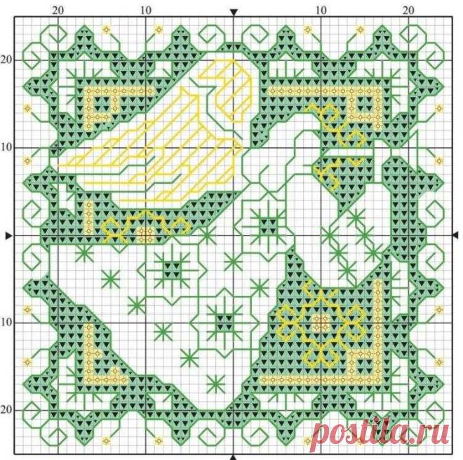 Новогодние схемы вышивки ассизи