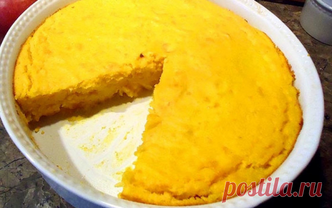 Пудинг из тыквы с яблоками и изюмом