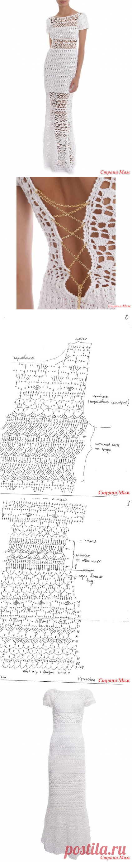 Ажурное длинное платье "LILLY" от бразильского дизайнера Lilly Sarti, крючком + схема. - Вязание - Страна Мам