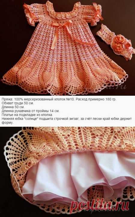 Платье для девочки крючком » Сайт "Ручками" - делаем вещи своими руками