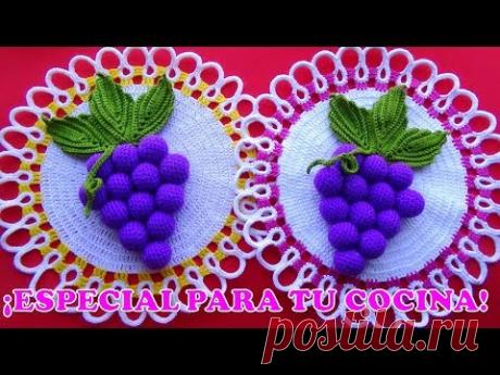 Tapete o Carpeta a crochet FÁCIL DE TEJER para base de adornos de cocina