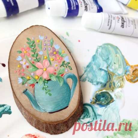 Рисуем на спилах. Как вам такое творчество?