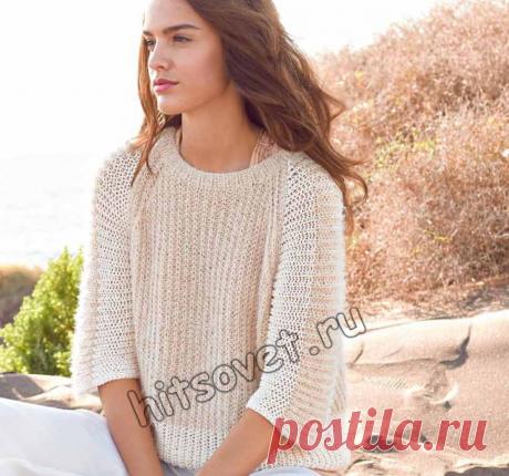 Джемпер реглан спицами - Хитсовет Свободный стильный джемпер реглан для женщин со схемами и пошаговым бесплатным описанием вязания.