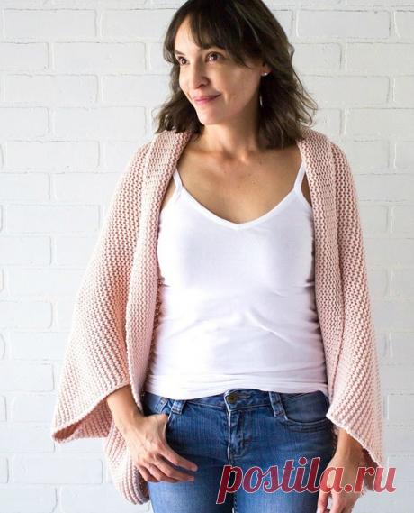 КАРДИГАН-КОКОН БЕЗ ВЫКРОЙКИ (Вязание спицами) – Журнал Вдохновение Рукодельницы