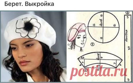 Выкройка женского берета и фуражки — DIYIdeas