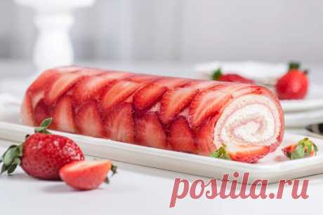 Клубничный рулет со вкусом лета