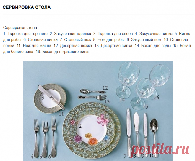 Сервировка стола