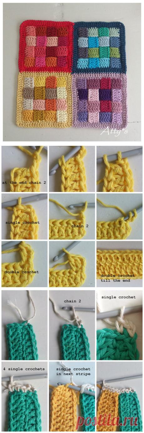 Остатки в дело! Плетеный коврик крючком, для начинающих. МК