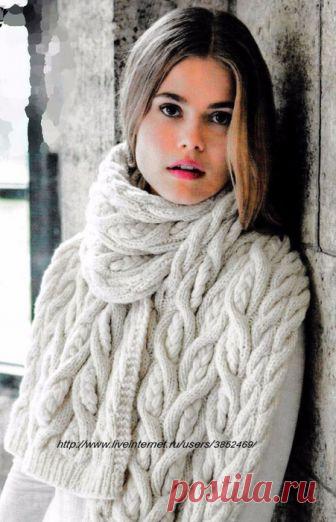 Шарф связанный узором 