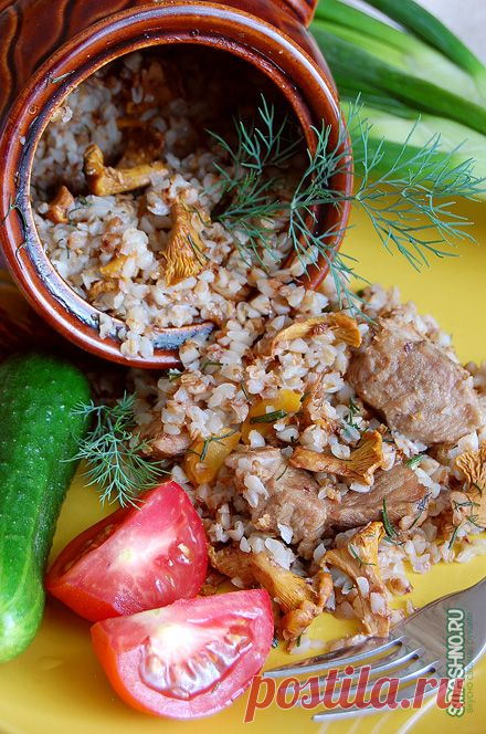 Гречка в горшочке, с мясом и грибами от Сергея Самойлова