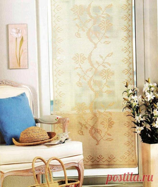 Штора с цветами.