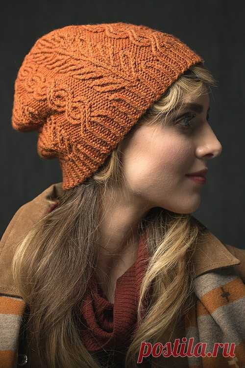 Вязаная шапка с узором «Ветви» — Shpulya.com - схемы с описанием для вязания спицами и крючком