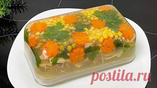 Вместо холодца, очень вкусное заливное из курицы. Готовится на раз, два, три. Даже не верится, что так просто. | Еда без повода | Дзен