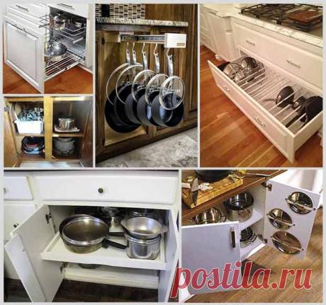 3 варианта организации хранения кастрюль на кухне — Идеи домашнего мастера