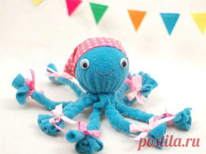 Осьминог из флиса без шитья | do3.ru - До трёх