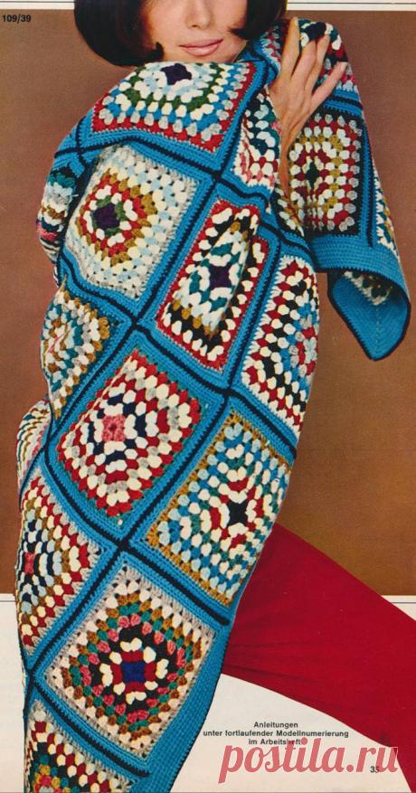 Самые разные изделия, выполненные из"бабушкиного квадрата".
