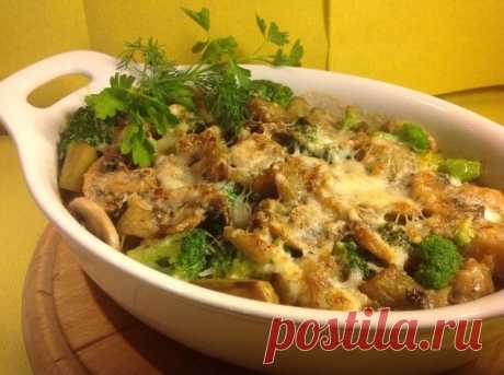 Баклажаны, запеченные с грибами и брокколи - рецепт с  - как приготовить - ингредиенты, состав, время приготовления - Леди Mail.Ru