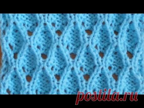 Красивый ажурный узор спицами для нарядной блузы, туники, маечки.