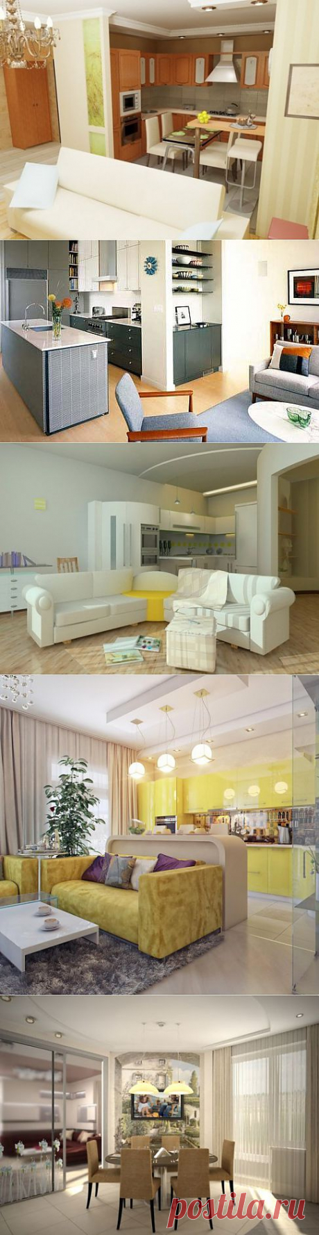 Тонкости дизайна кухни гостиной: примеры удачного зонирования пространства