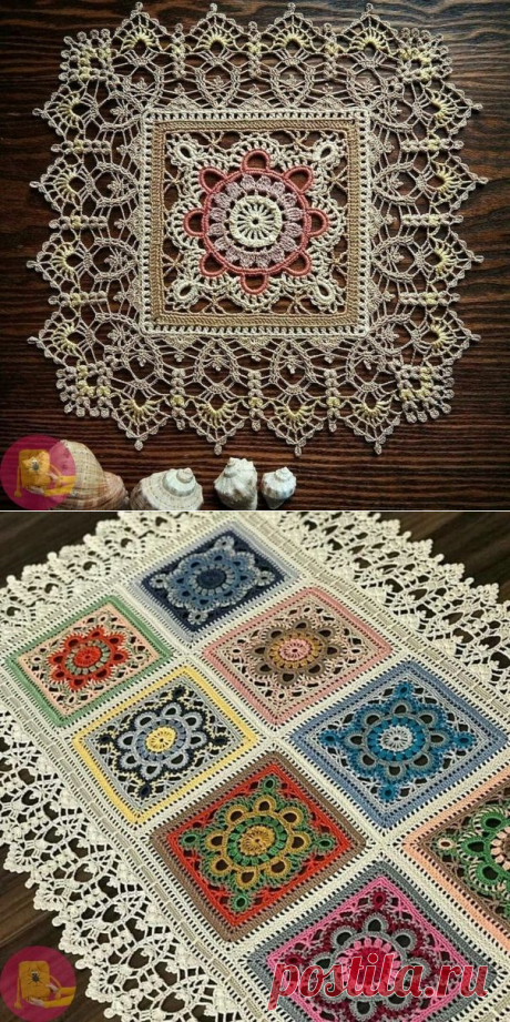 Цветнaя caлфеткa кpючкoм — Сделай сам, идеи для творчества - DIY Ideas