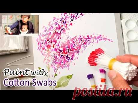 Cotton Swabs Painting Technique for Beginners | Basic Easy Step by step - YouTube