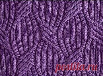 Красивый узор спицами переплетениями. Схема