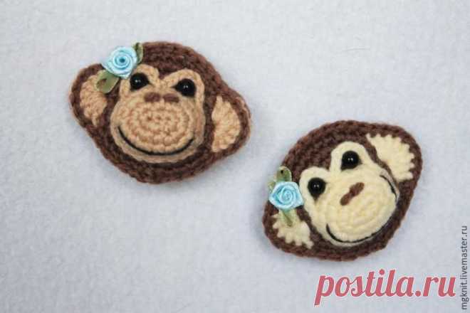 Вяжем крючком брошку-обезьянку — символ 2016 года - Ярмарка Мастеров - ручная работа, handmade