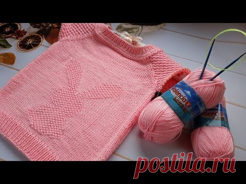 Джемпер спицами 