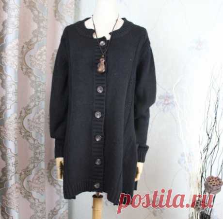 Women sweater coat knitted coat Black cardigan jacket Long | Etsy 【Fabric】 Cotton 【Color】 Black 【Size】 Shoulder width 45cm/ 18 Sleeve length 60cm/ 23 Bust 112cm/ 44 Length 75cm/ 29   Have any questions please contact me and I will be happy to help you.