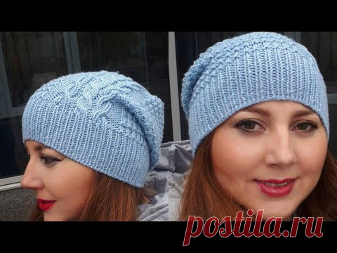 Шапка спицами с узорами 🔥 Мастер-класс #1 - YouTube