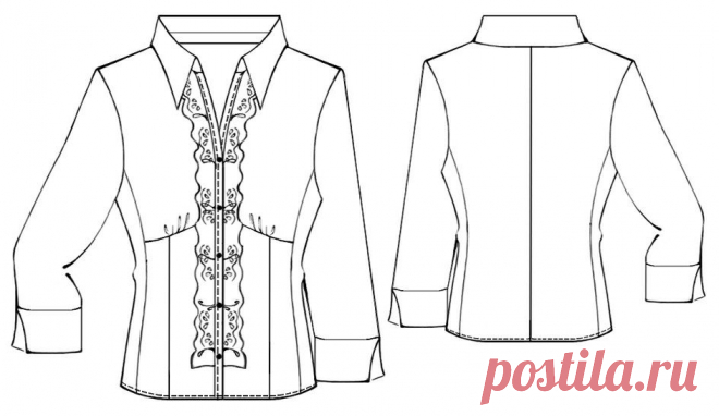 БЛУЗКА С ПОДРЕЗОМ ПОД ГРУДЬЮ