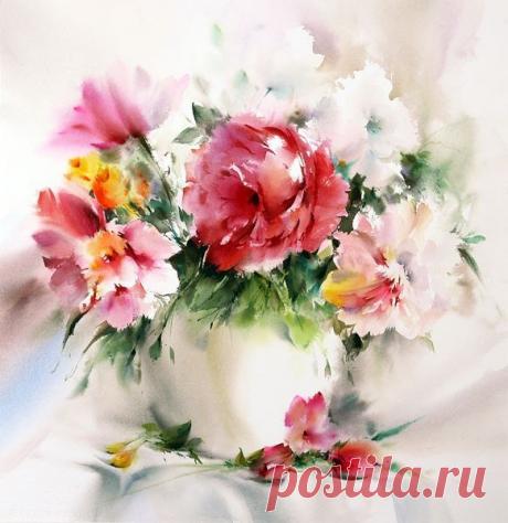 Схема вышивки «ваза с пионами» - Вышивка крестом