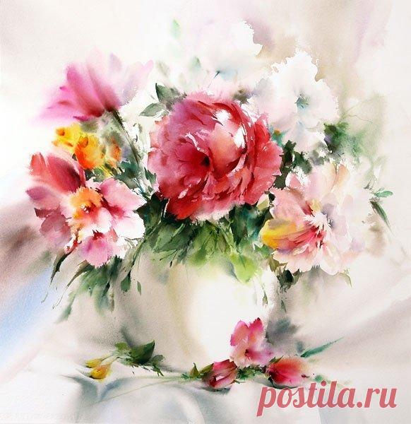 Схема вышивки «ваза с пионами» - Вышивка крестом