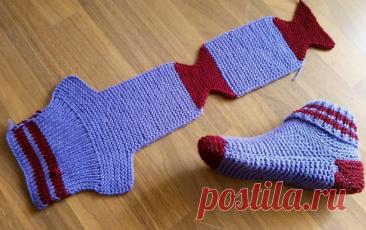Носки на двух спицах