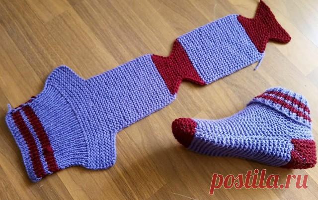 Носки на двух спицах