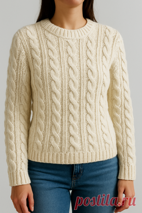 Classic Cream Cable Knit Sweater Pattern