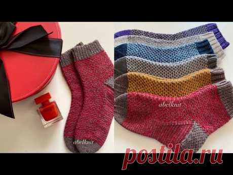 Подробный МК.Носки Broken Seed Stich  Хеликс.Вязание на 5-ти Спицах.#носкина5тиспицах.