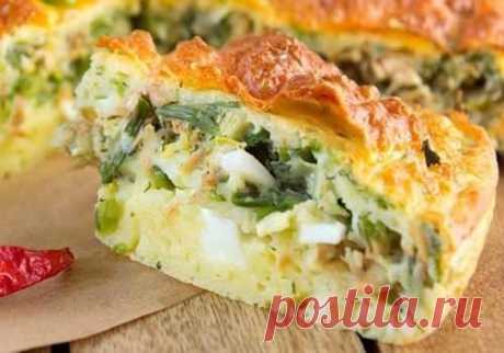 Заливной пирог с овощами
