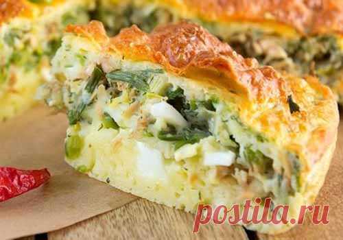 Заливной пирог с овощами