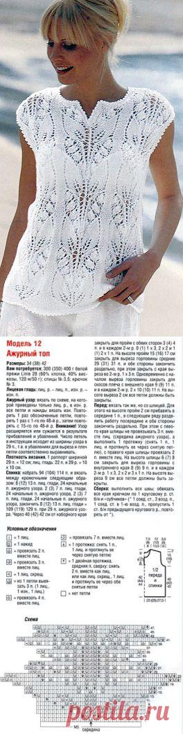 Ажурный белый топ.