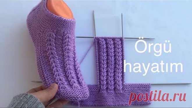 Haroşa saç örgü patik yapılışı patik modelleri/yeni patik modelleri iki şiş patik modelleri