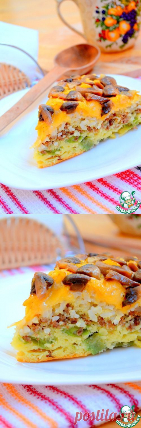 Многослойный заливной пирог - кулинарный рецепт