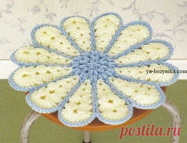 Коврик крючком для стула. Вязание крючком коврики на стулья схемы Коврик 