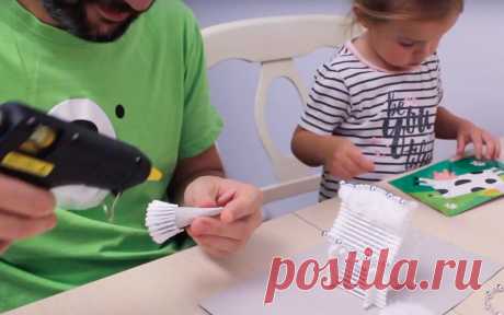 Как сделать домик из ватных палочек? Поделка в детский сад | dadknowhow. С папой интересно | Яндекс Дзен