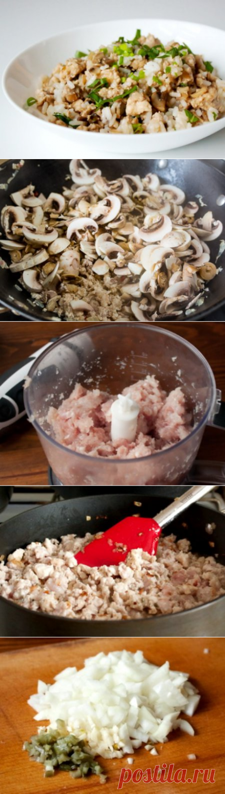 РУБЛЕНАЯ КУРИЦА С ГРИБАМИ И РИСОМ » Кулинарные рецепты с фотографиями от Жрать.ру