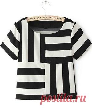 Блузка:Простые полоски с рукавами.Схемы.