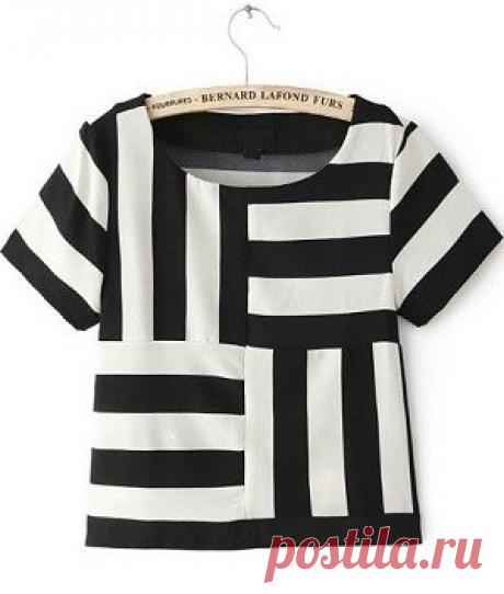 Блузка:Простые полоски с рукавами.Схемы.