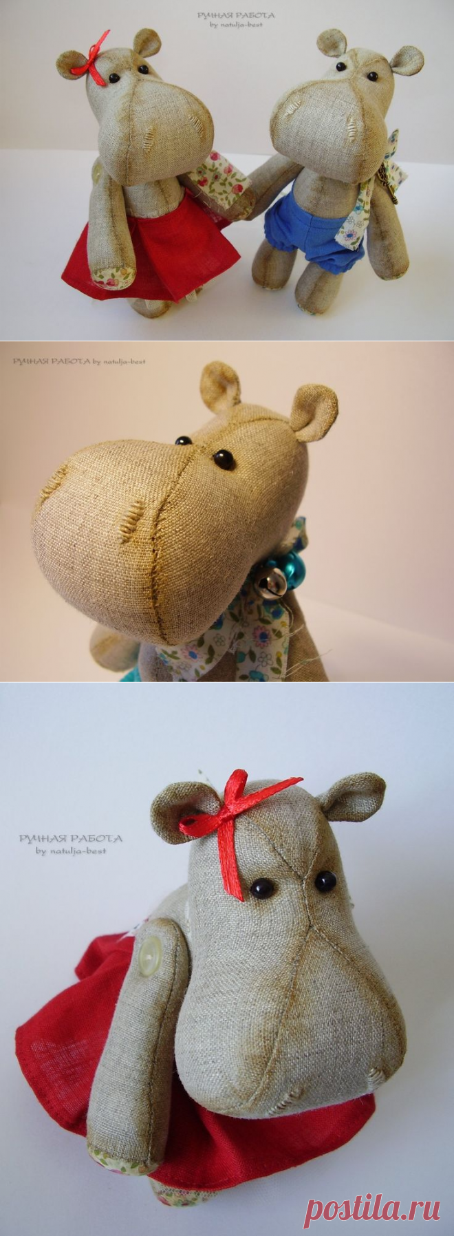 Очень милые бегемотики от Natulja-best.Выкройки.