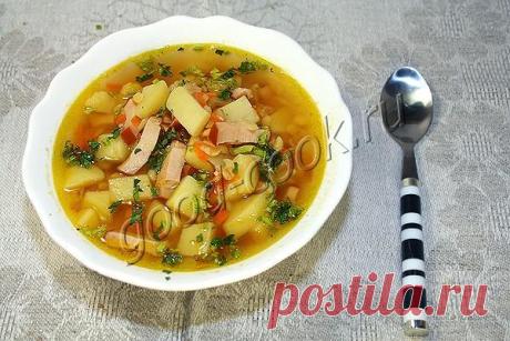 Гороховый суп с копчёной курицей, рецепт приготовления